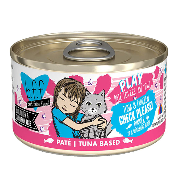 B.F.F. PLAY Tuna & Chicken Check Please! Pate Canned Grain-Free Wet Cat Food