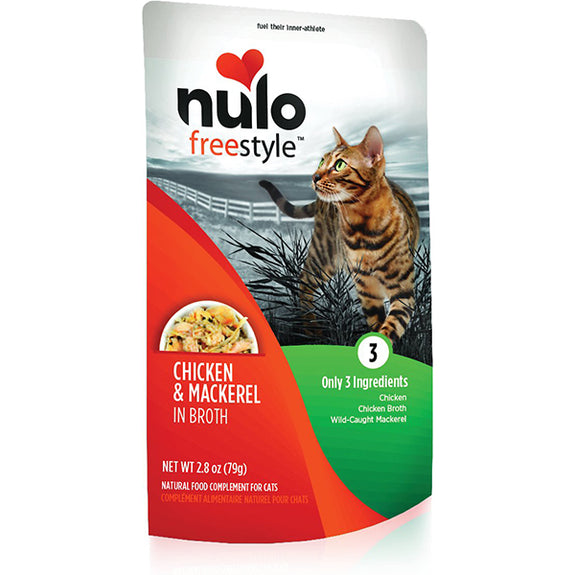 FreeStyle Chicken & Mackerel in Broth Grain-Free Wet Cat Food Topper Pouches