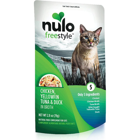 FreeStyle Chicken, Yellowfin Tuna & Duck in Broth Grain-Free Wet Cat Food Topper Pouches