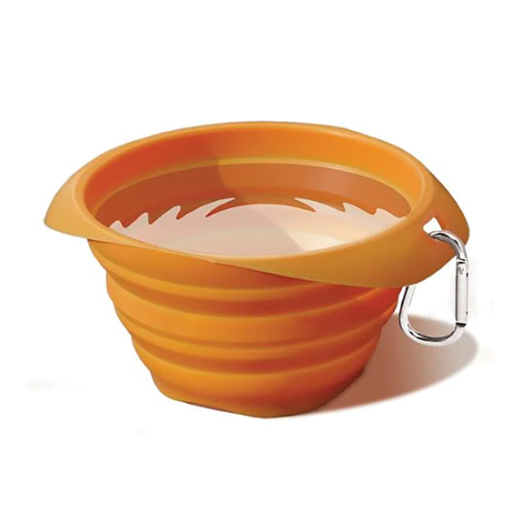 Collaps A Bowl Silicone Travel Dog Bowl Orange
