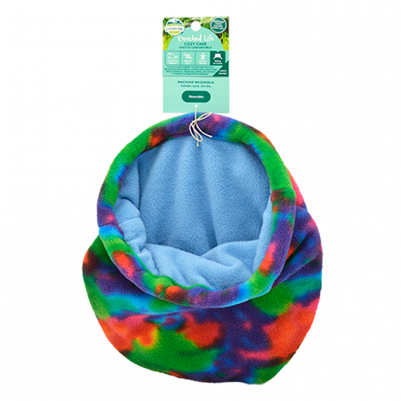 Enriched Life Cozy Cave Soft Reversable Fleece Hideout for Small Animals