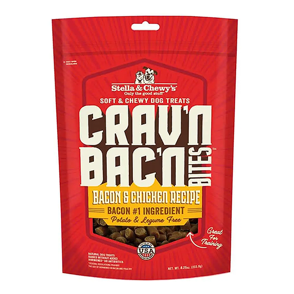 Crav'n Bac'n Bites Bacon & Chicken Recipe Soft Training Dog Treats