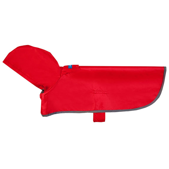 Packable Water Resistant Dog Rain Poncho with Hood Crimson