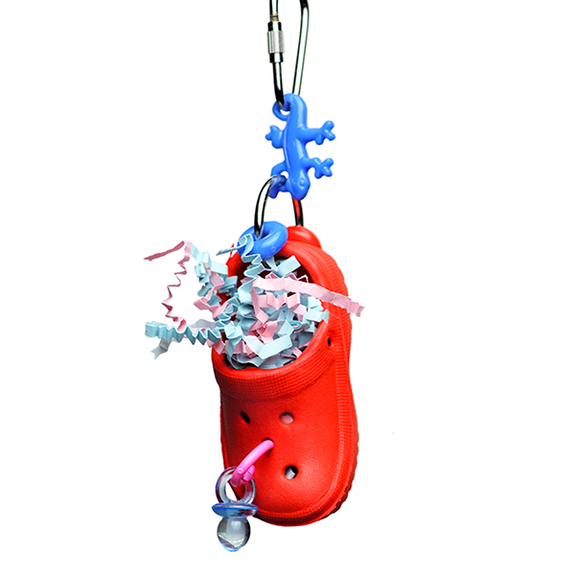 Happy Beaks Croc-Fetti Hanging Shredder Bird Toy