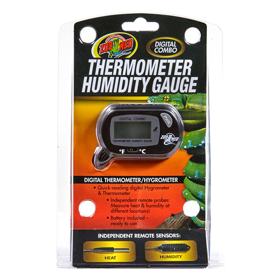 Dual Digital Thermometer & Hygrometer Gauge Reptile Temperature & Humidity Monitoring