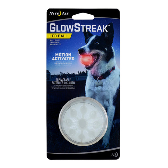 GlowStreak Red LED Rubber Ball