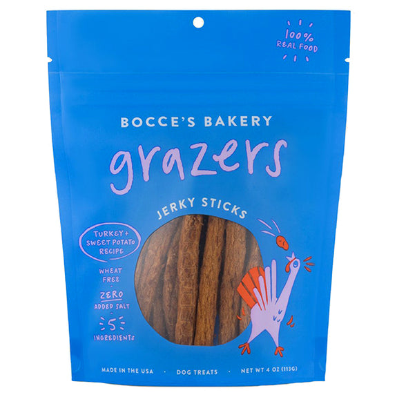 Grazers Turkey & Sweet Potato Recipe Jerky Sticks Dog Treats