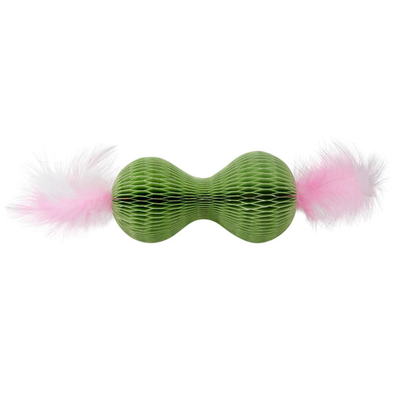 Honeycomb Hide-A-Ball Catnip & Feather Scratcher Toy for Cats