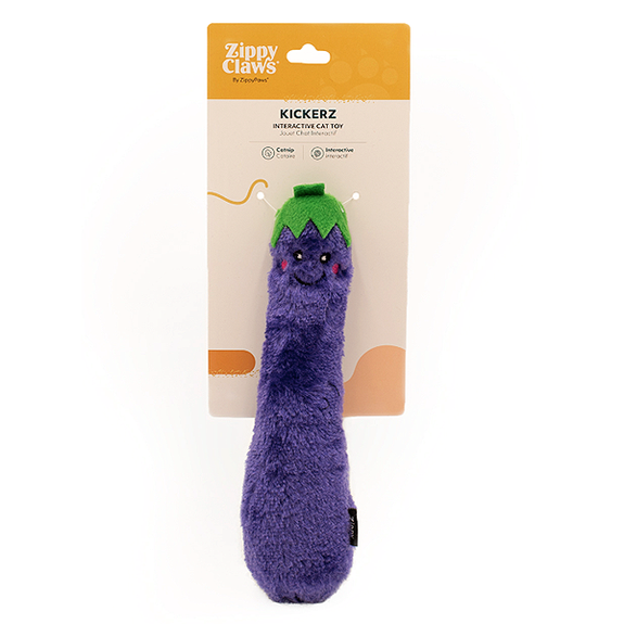 Kickerz Eggplant Plush Cat Toy