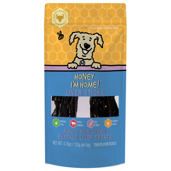 Buffalo Liver Sticks Coated in Honey Grain-Free Dog Treats