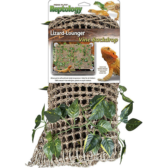 Reptology Natural Lizard Lounger Vine Backdrop Seagrass Hermit Reptile Climbing Wall