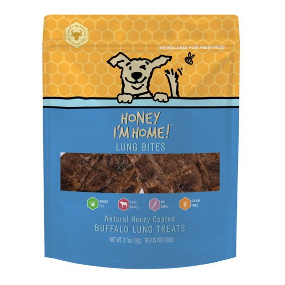 Lung Bites Honey Coated Buffalo Lung Grain-Free Dog Treats