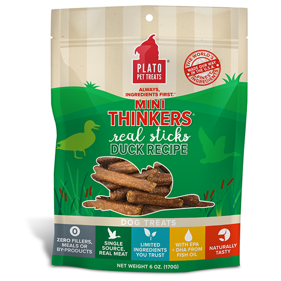 Mini Thinkers Real Sticks Duck Recipe Air-Dried Dog Treats