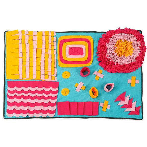 Pink Fun House Snuffle Mat Slow Feeding Dog Toy