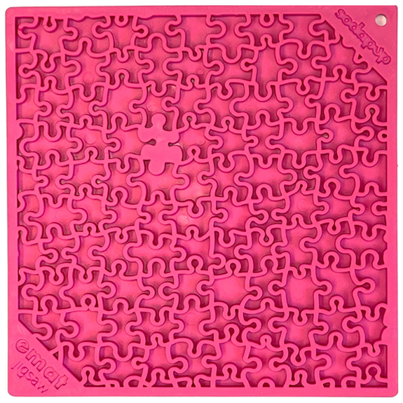 eMat Enrichment Feeder Square Licking Mat Pink Jigsaw