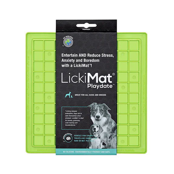 LickiMat Classic Playdate Solo Slow Feeder Dog Toy Green