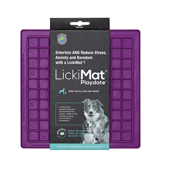 LickiMat Classic Playdate Solo Slow Feeder Dog Toy Purple