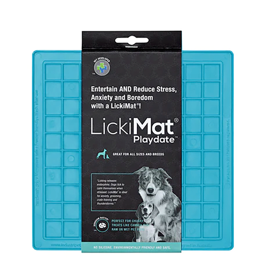 LickiMat Classic Playdate Solo Slow Feeder Dog Toy Turquoise