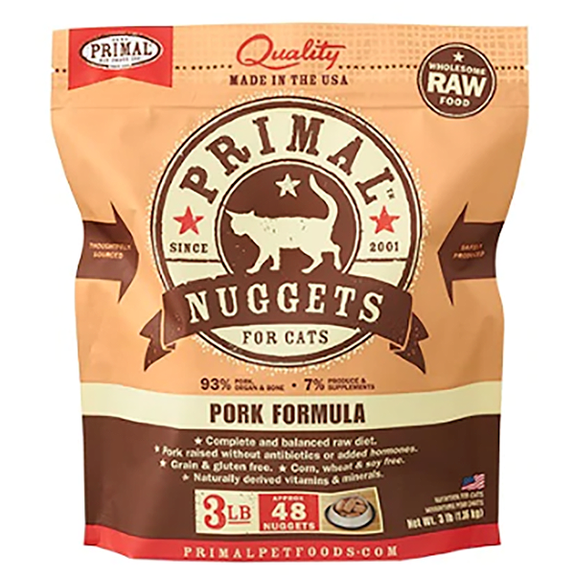 Nuggets Pork Formula Frozen Raw Cat Food