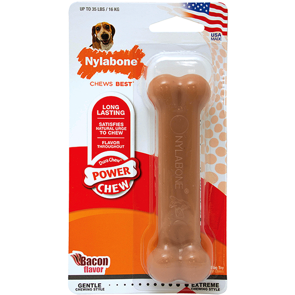 Power Chew Durable Bacon Flavor Nylon Bone Chew Toy