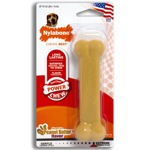Power Chew Durable Peanut Butter Flavor Nylon Bone Chew Toy