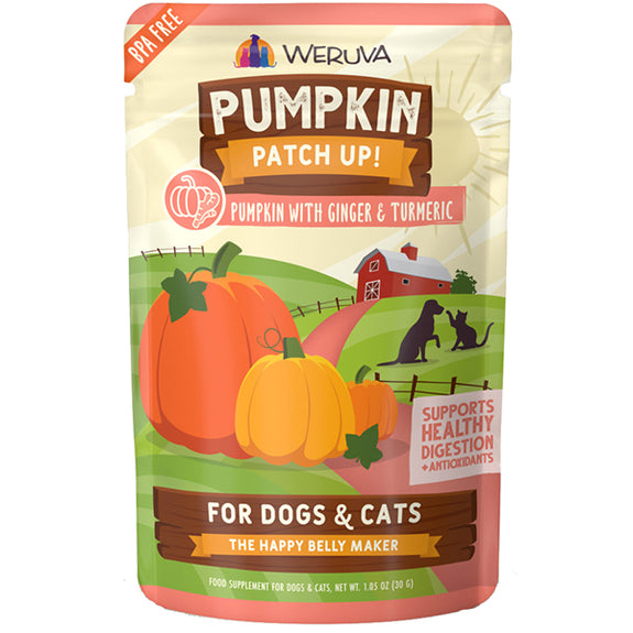 Pumpkin Patch Up! Pumpkin Puree with Ginger & Turmeric Dog & Cat Food Supplement Pouches