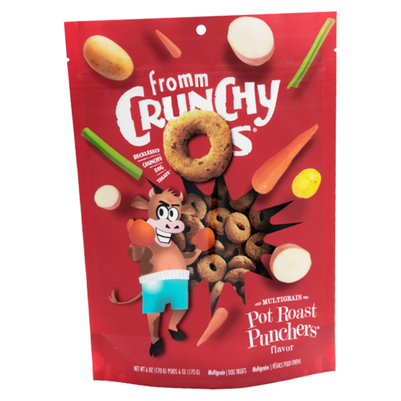 Crunchy O's Multi-Grain Pot Roast Punchers with Beef Crunchy Dog Treats