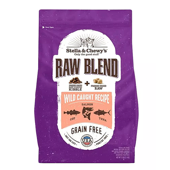 Raw Blend Kibble Wild Caught Fish Recipe Grain-Free Dry Cat Food