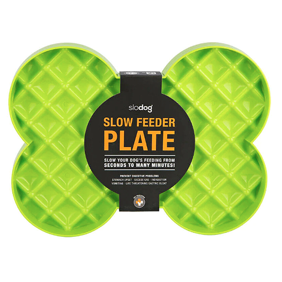 SloDog Slow Feeder Plate Dog Bowl Green