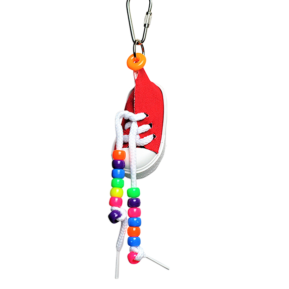 Happy Beaks Sneaker Hanging Beaded Bird Toy
