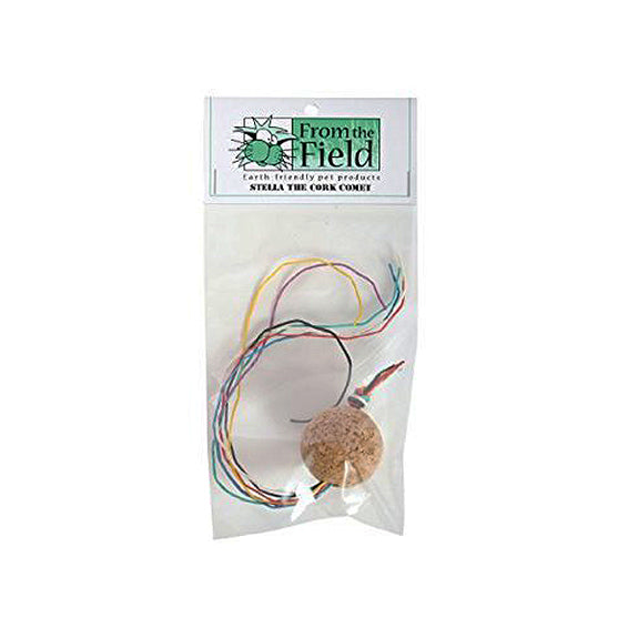 Stella the Cork Comet Rainbow Hemp Twine & Natural Cork Toy