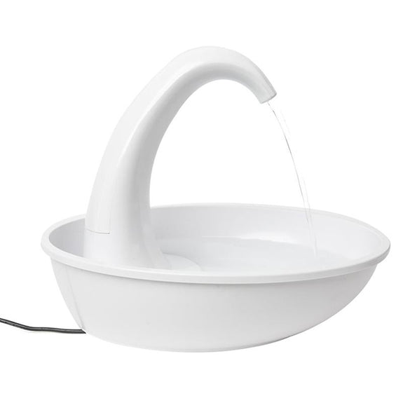 Swan White BPA-Free Plastic Pet Drinking Water Fountain