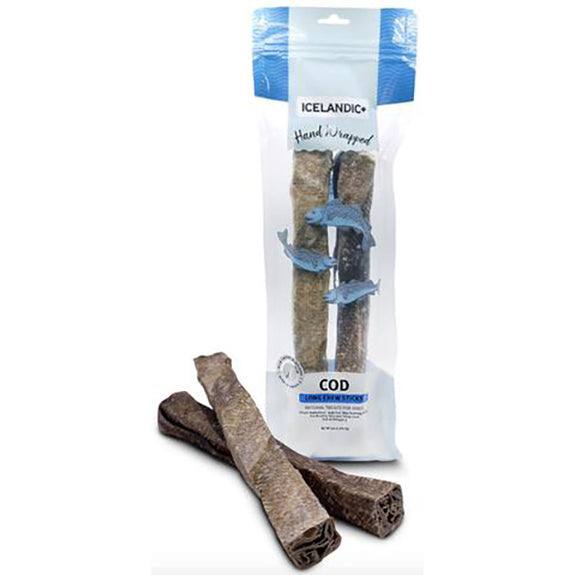 Hand Wrapped Rolled Cod Skin Sticks Pure Fish Grain-Free Crunchy Dog Treats