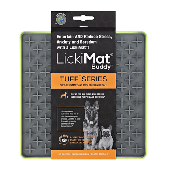 LickiMat Tuff Buddy Solo Slow Feeder Dog Toy Green