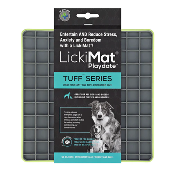 LickiMat Tuff Playdate Solo Slow Feeder Dog Toy Green
