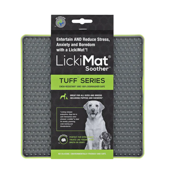 LickiMat Tuff Soother Solo Slow Feeder Dog Toy Green