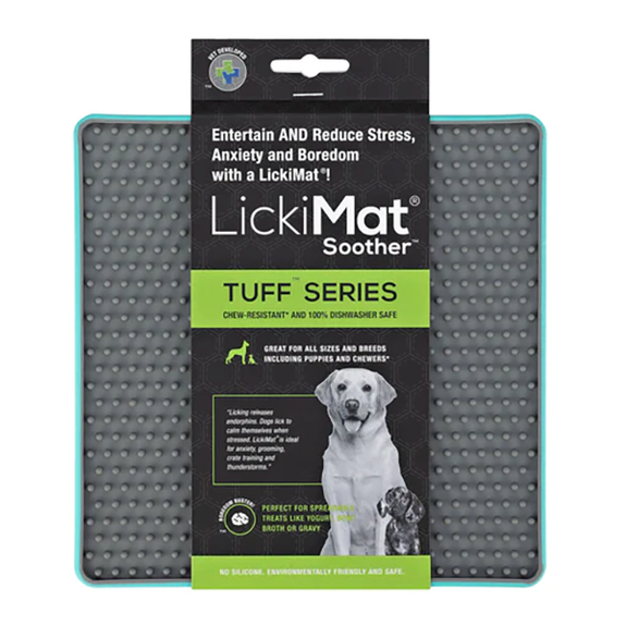 LickiMat Tuff Soother Solo Slow Feeder Dog Toy Turquoise