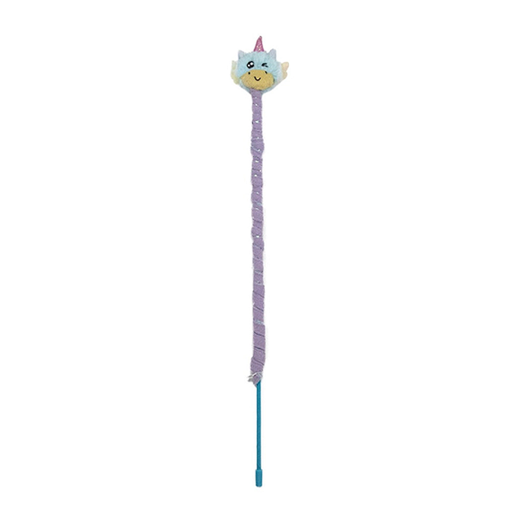 Unicorn Lure Teaser Wand Cat Toy Blue