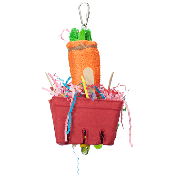 Happy Beaks The Veggie Basket Shredder Hanging Bird Toy