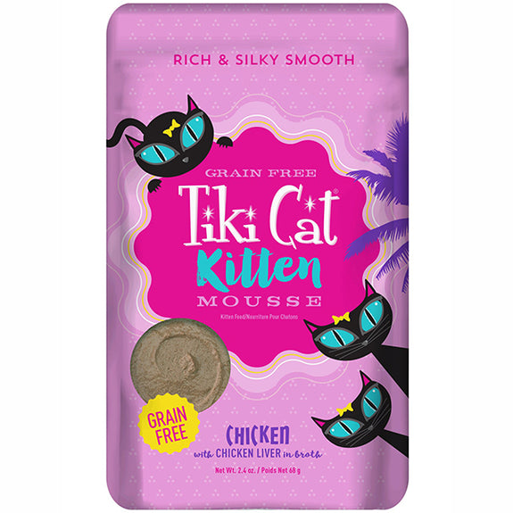 Velvet Mousse Kitten Chicken & Chicken Liver in Broth Grain-Free Wet Pouch Cat Food