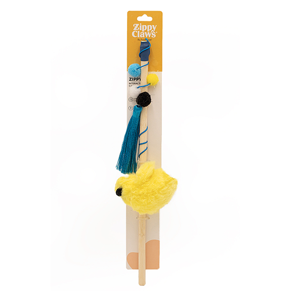 ZippyStick Bird Interactive Wand with Catnip Plush Cat Toy