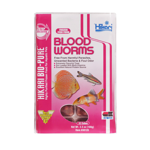 Hikari Bio Pure Blood Worms Frozen Cubes 3.5oz
