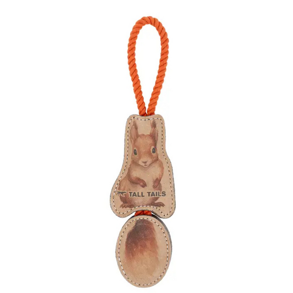 Squirrel Leather Tug Dog Toy 16"