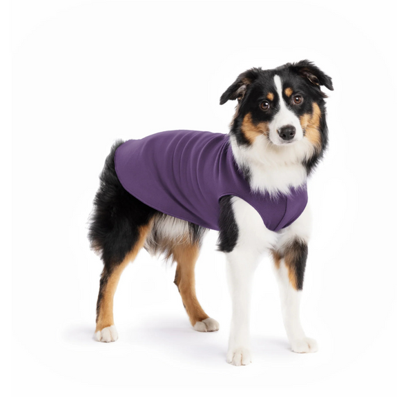 Stretch Fleece Pullover Dog Sweater in Huckleberry