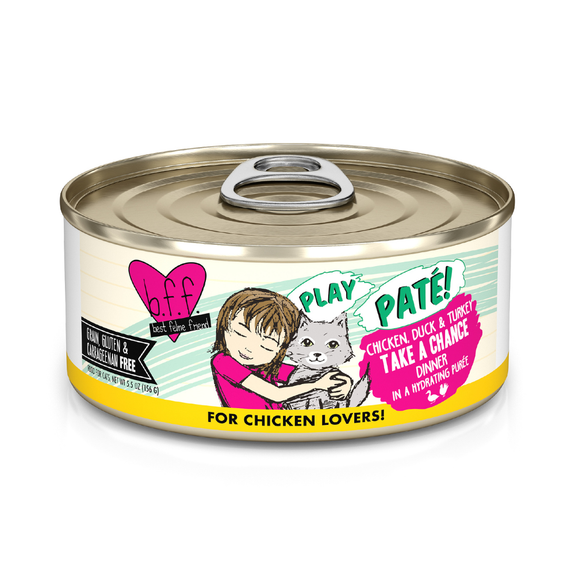 B.F.F. PLAY Chicken, Duck & Turkey Take A Chance Pate Canned Grain-Free Wet Cat Food