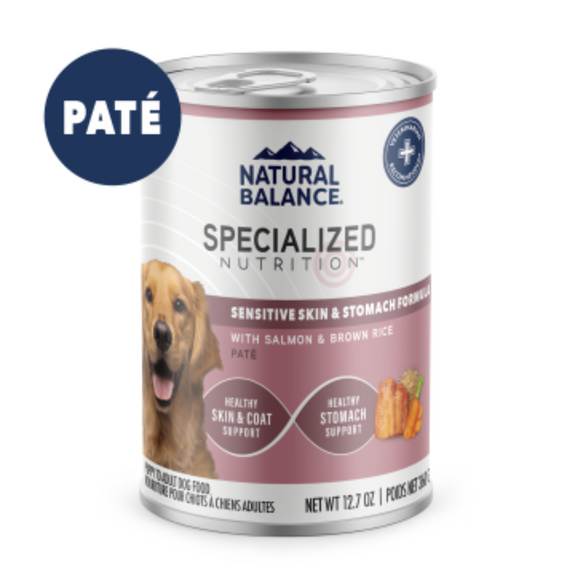 Specialized Nutrition Sensitive Skin & Stomach Pate Salmon & Brown Rice Wet Canned Dog Food