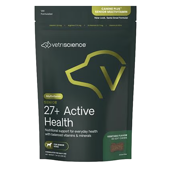 27+ Canine Plus Active Health Multivitamin for Senior Dogs Vegetable Flavor 30 Count