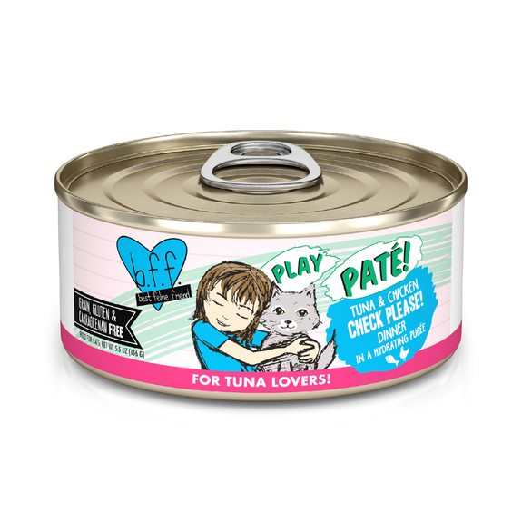 B.F.F. PLAY Tuna & Chicken Check Please! Pate Canned Grain-Free Wet Cat Food