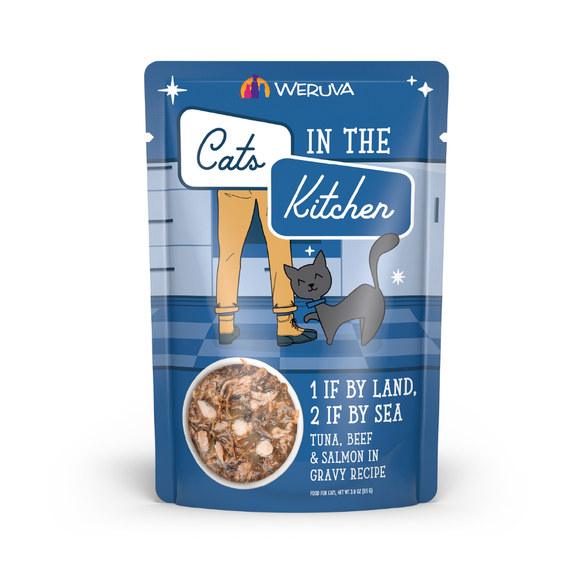 Cats In the Kitchen 1 If by Land 2 If by Sea Pouches Wet Grain-Free Cat Food