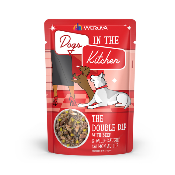 Dogs in the Kitchen The Double Dip Grain-Free Beef and Salmon Dog Food Pouches
